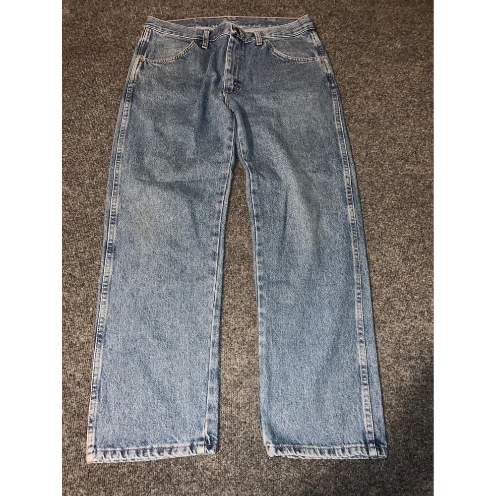 Rustler Mens Straight Leg Denim Jeans Blue Medium Wash 87619SW 34x29
